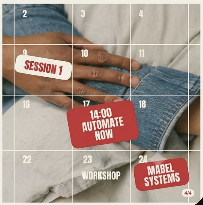 Automate Now workshop calendar graphic