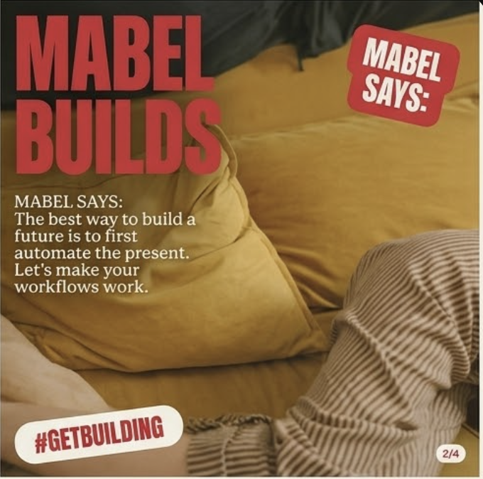 Mabel Builds social graphic
